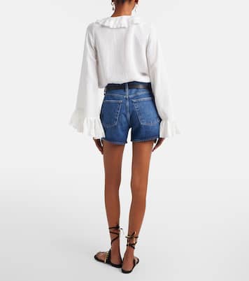 Parker Long high-rise denim shorts | Agolde