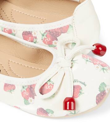 Printed faux-leather ballet flats | Monnalisa