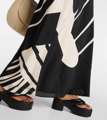 Robe longue Arte imprimée en satin de soie | SIR