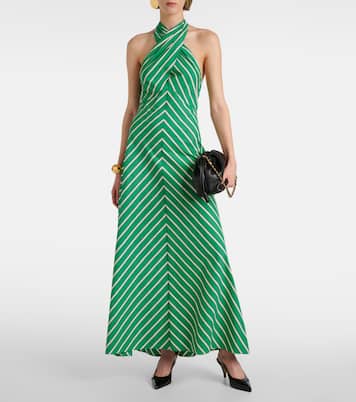 Robe longue Dawn rayée en coton | Staud