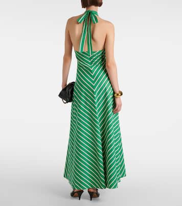 Robe longue Dawn rayée en coton | Staud