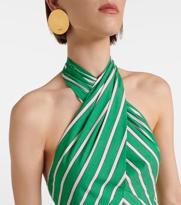 Robe longue Dawn rayée en coton | Staud