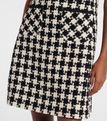 Bow-detail houndstooth tweed minidress | Valentino