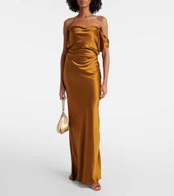 Abito lungo in raso di seta | The Sei