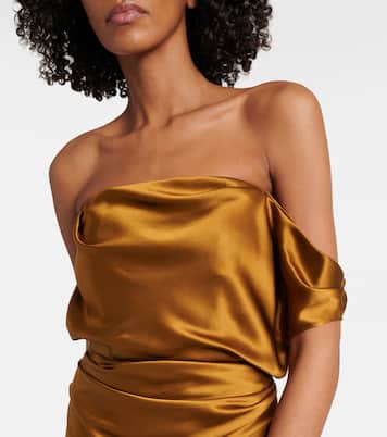 Abito lungo in raso di seta | The Sei