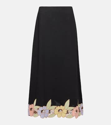 Midiskirt Serano aus einem Leinengemisch | Rixo