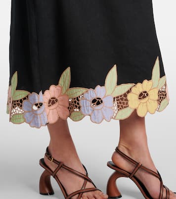 Midiskirt Serano aus einem Leinengemisch | Rixo