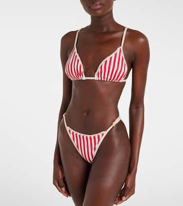 Haut de bikini triangle Candy rayé | Bananhot