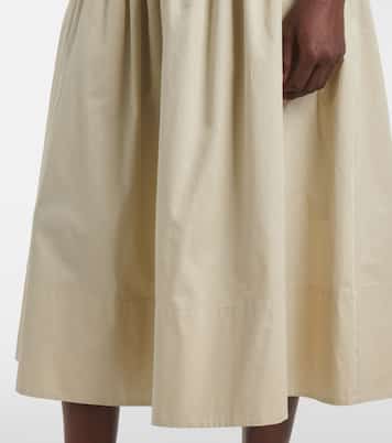 Falda midi Leonie de satén de algodón fruncida | Joseph