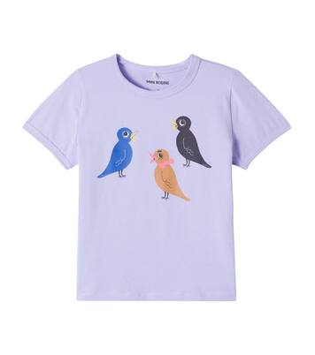 Birds cotton-blend T-shirt | Mini Rodini