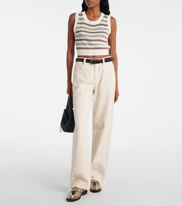 Chaleco de algodón a rayas | Brunello Cucinelli