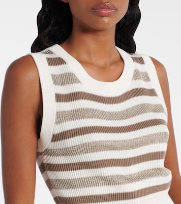 Chaleco de algodón a rayas | Brunello Cucinelli