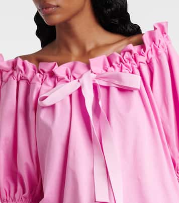 Bow-detail cotton jersey top  | Patou