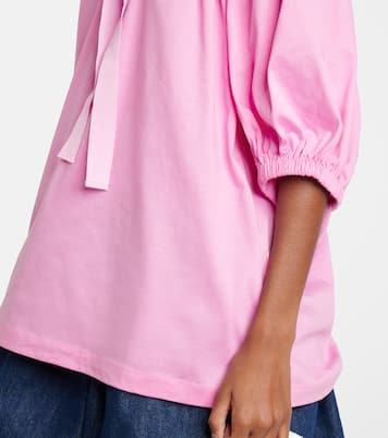 Bow-detail cotton jersey top  | Patou