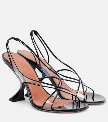 Lena 90 PVC and patent leather sandals  | Amina Muaddi