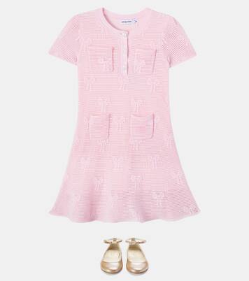 Vestido Bow en mezcla de algodón | Self-Portrait Kids