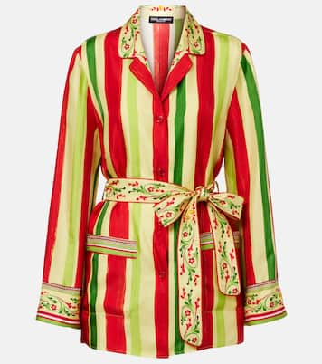 Belted striped silk shirt | Dolce&Gabbana