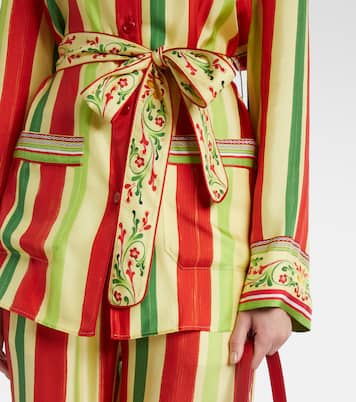 Belted striped silk shirt | Dolce&Gabbana