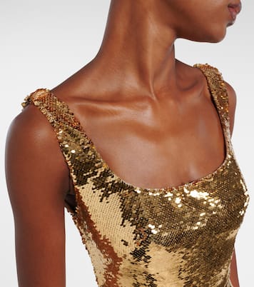 Robe longue à sequins | Monique Lhuillier