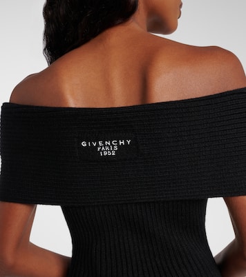 Vestido corto acanalado en mezcla de lana | Givenchy