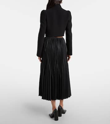 Pleated wool flannel midi skirt | Alaïa