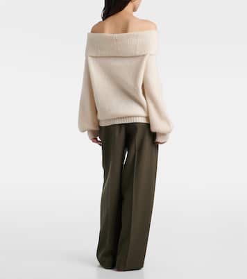 Off-shoulder cashmere and silk sweater | Jardin des Orangers