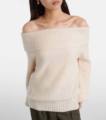 Off-shoulder cashmere and silk sweater | Jardin des Orangers
