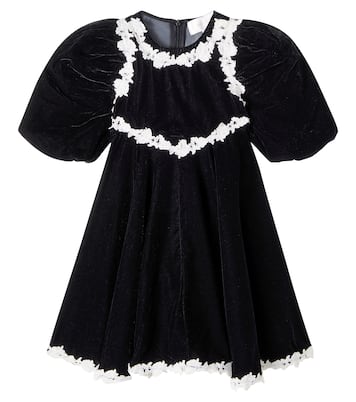 Lace-trimmed velvet dress | Petite Amalie  
