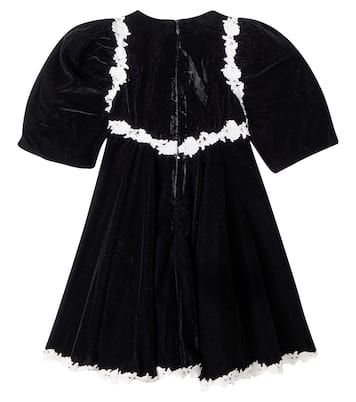 Lace-trimmed velvet dress | Petite Amalie  
