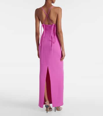 Robe longue Milly en crêpe | Solace London