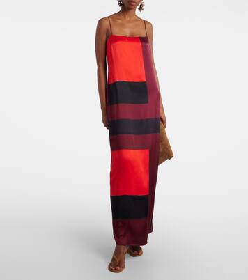 Robe longue Mae imprimée en soie mélangée  | Staud