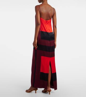 Robe longue Mae imprimée en soie mélangée  | Staud