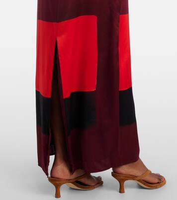 Robe longue Mae imprimée en soie mélangée  | Staud