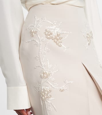 Embellished low-rise cotton-blend midi skirt | Jacques Wei