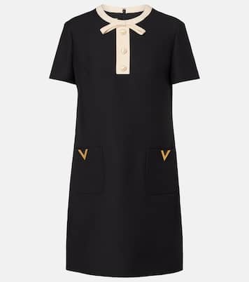 Vestido corto de Crepe Couture con VGold | Valentino