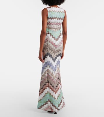 Zigzag lamé maxi dress | Missoni
