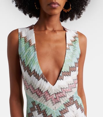 Zigzag lamé maxi dress | Missoni