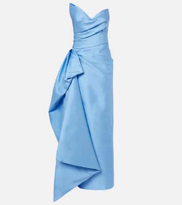 Draped asymmetric bustier gown | Monique Lhuillier