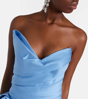 Draped asymmetric bustier gown | Monique Lhuillier