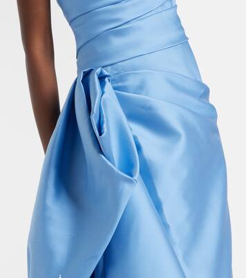 Draped asymmetric bustier gown | Monique Lhuillier