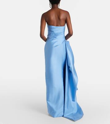 Draped asymmetric bustier gown | Monique Lhuillier