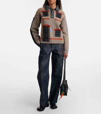 Wool intarsia jacquard polo sweater | JW Anderson