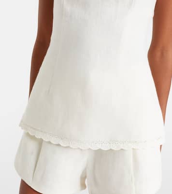 Effi scalloped linen tank top | Posse