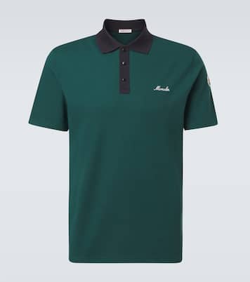 Embroidered cotton piqué polo shirt | Moncler