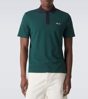 Embroidered cotton piqué polo shirt | Moncler