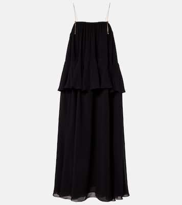 Abito lungo in georgette di seta  | Chloé