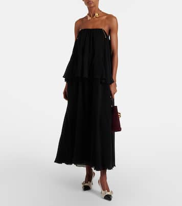 Abito lungo in georgette di seta  | Chloé