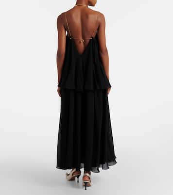 Abito lungo in georgette di seta  | Chloé