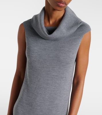 Off-shoulder virgin wool maxi dress | Jardin des Orangers