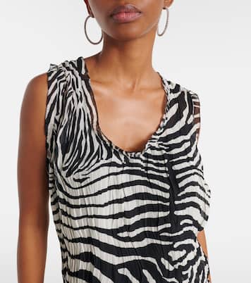 Zebra-print asymmetric chiffon minidress | Blumarine